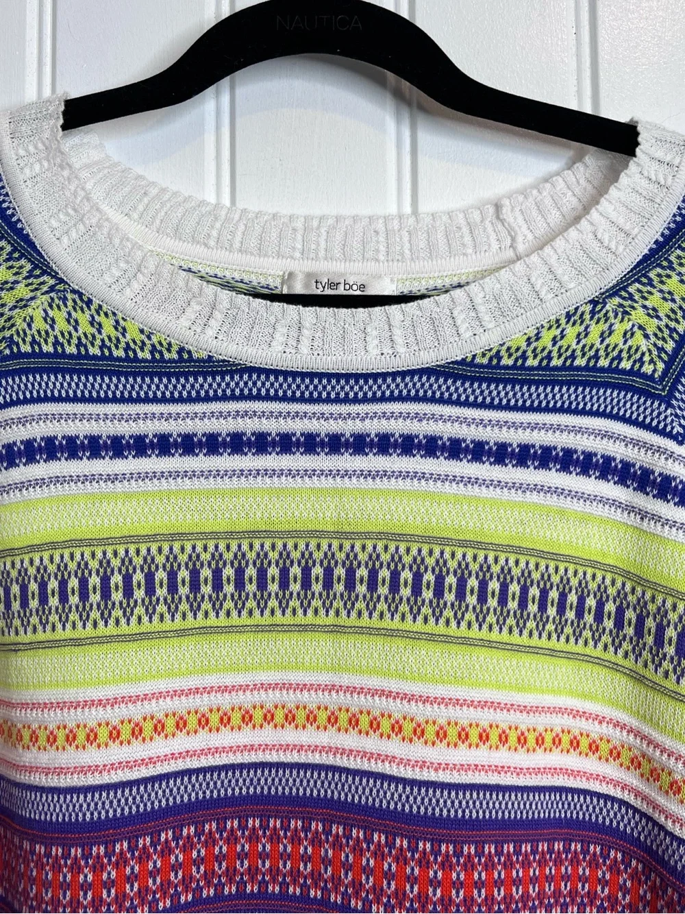 Tyler Boe Multicolor Striped Fair Isle Crewneck Sweater.‎ Size Small.